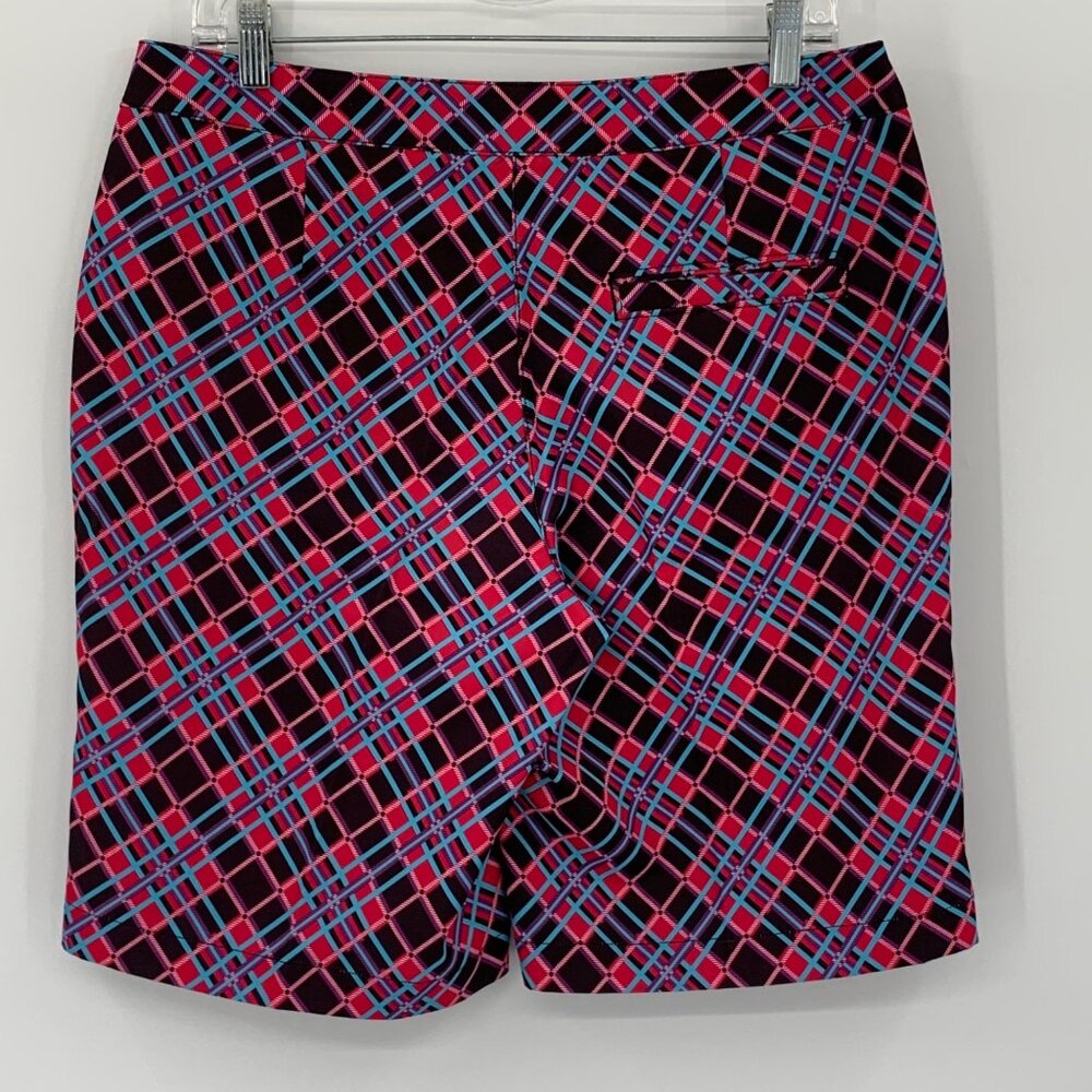 PGA Tour Pink and Black Plaid Bermuda Women's Golf Shorts Size 10‎ - Picture 4 of 8